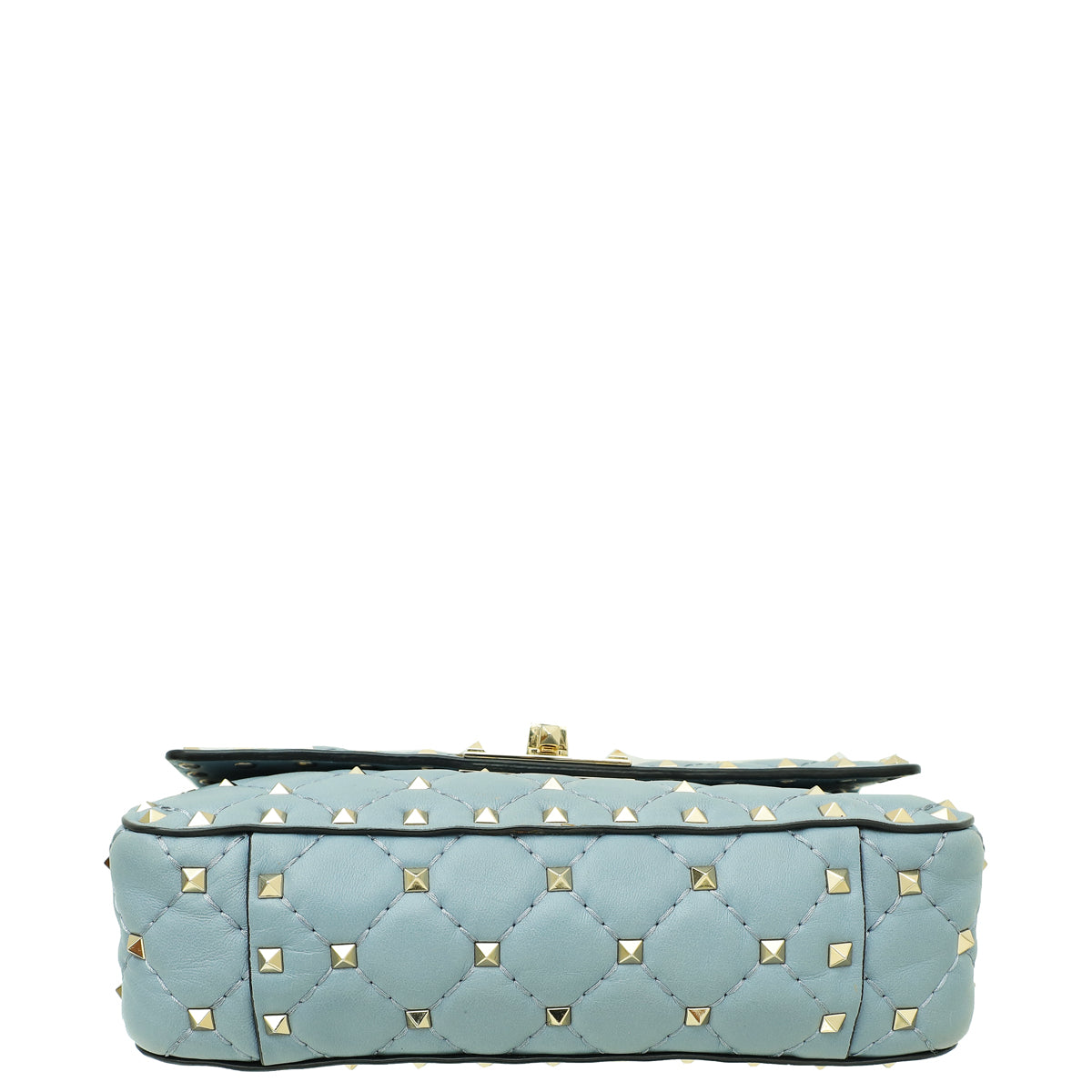 Valentino Light Blue Rockstud Spike Flap Chain Small Bag