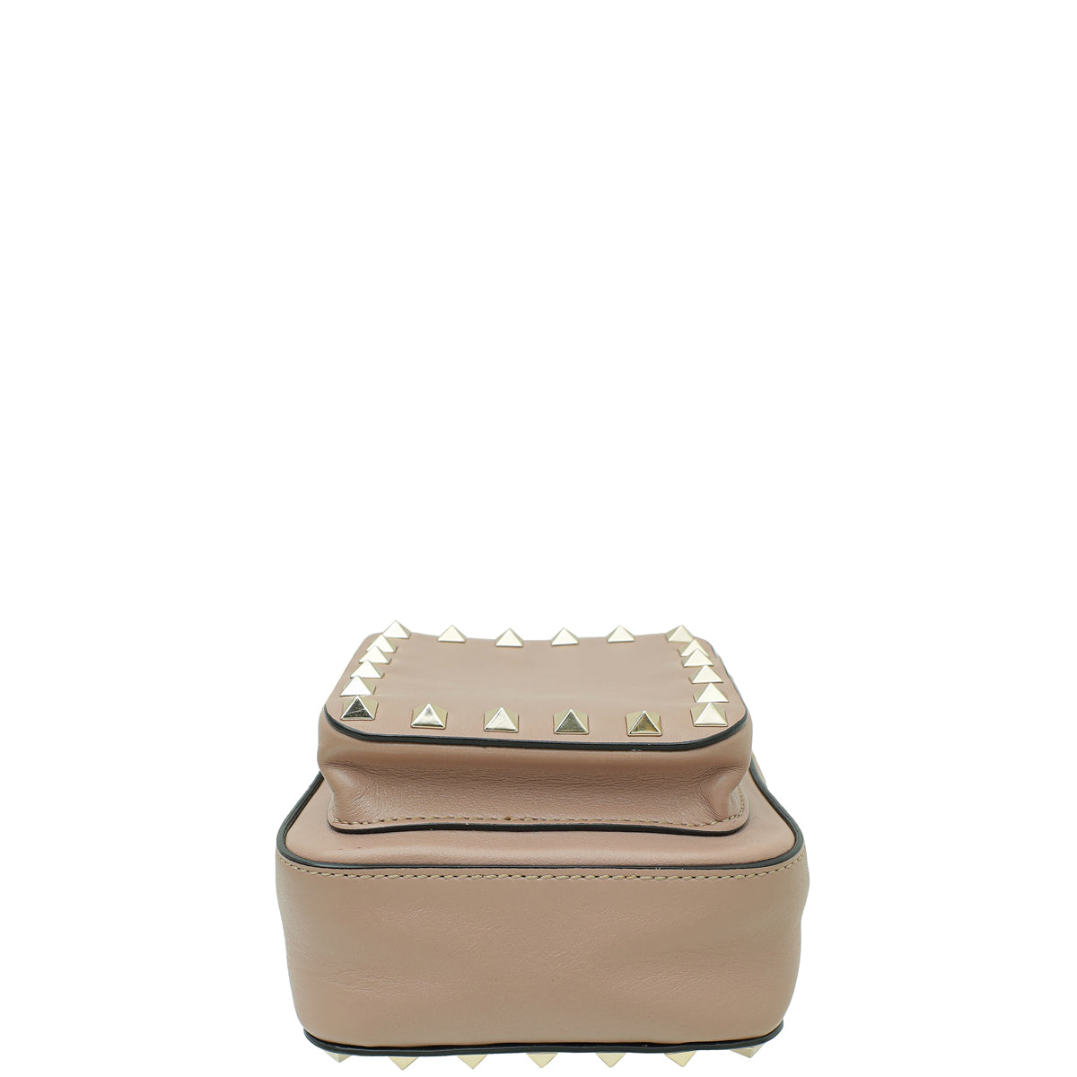 Valentino Beige Rockstud Zip Pouch with Strap Bag