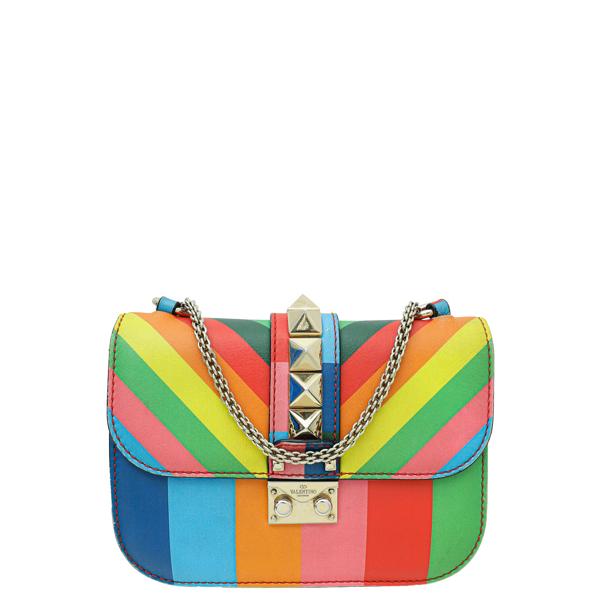 Valentino Multicolor Native Couture Glam Lock Rockstud Small Chain Bag-Valentino-THE CLOSET