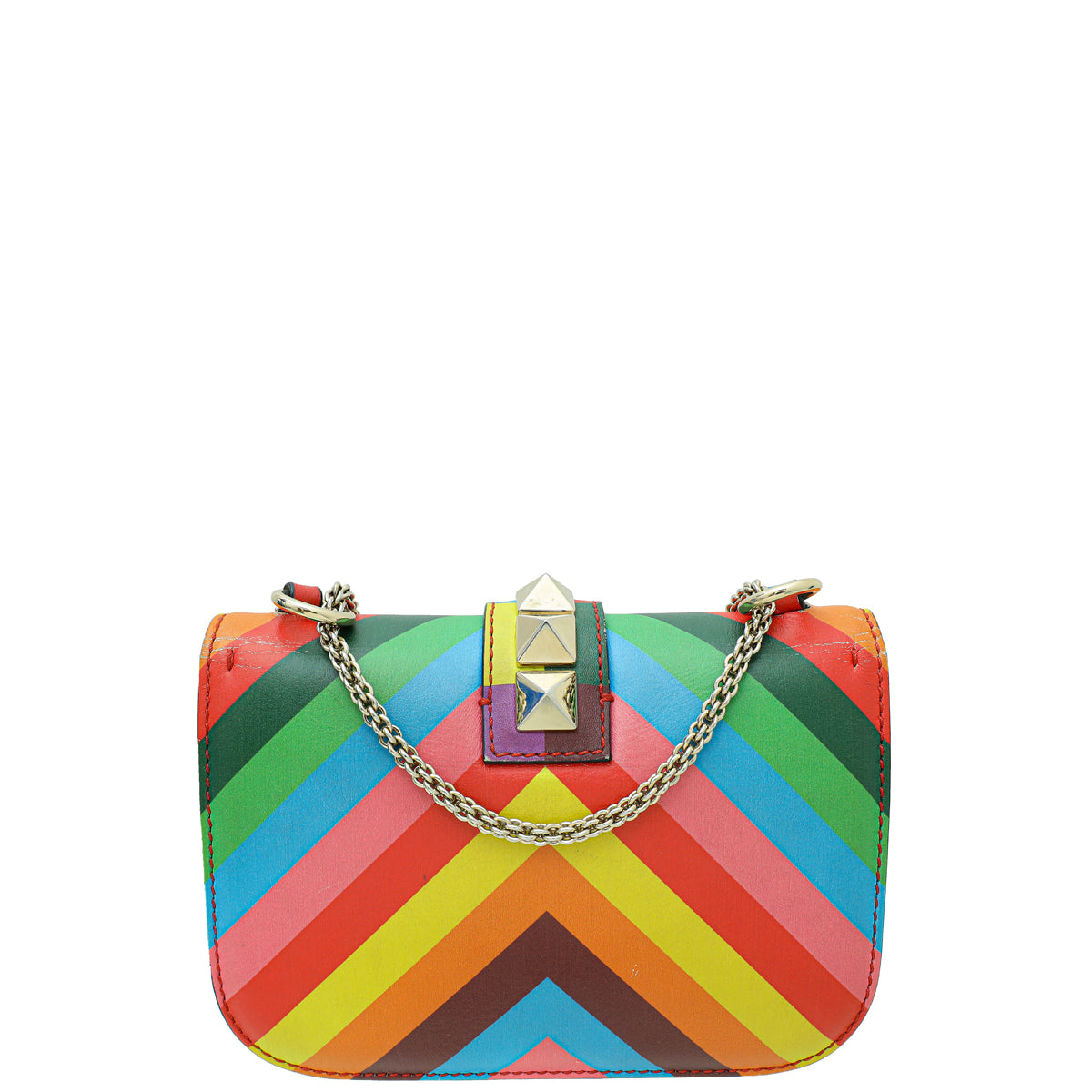 Valentino Multicolor Native Couture Glam Lock Rockstud Small Chain Bag-Valentino-THE CLOSET