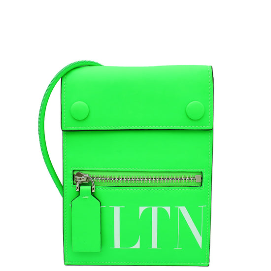 Valentino Neon Green "VLTN" Phone Neck Strap Phone Case