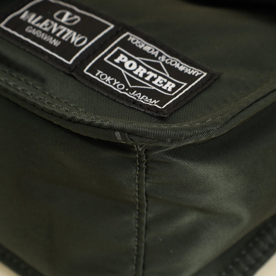 Valentino Khaki and Porter Loco Medium Shoulder Bag-Valentino-THE CLOSET