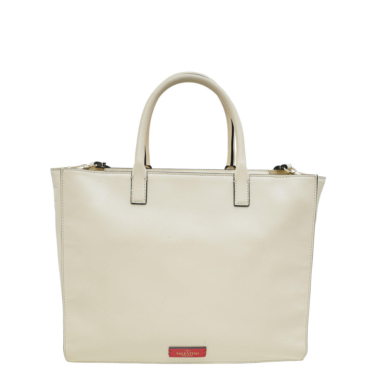 Valentino Light Cream VLogo Walk Tote Bag-Valentino-THE CLOSET