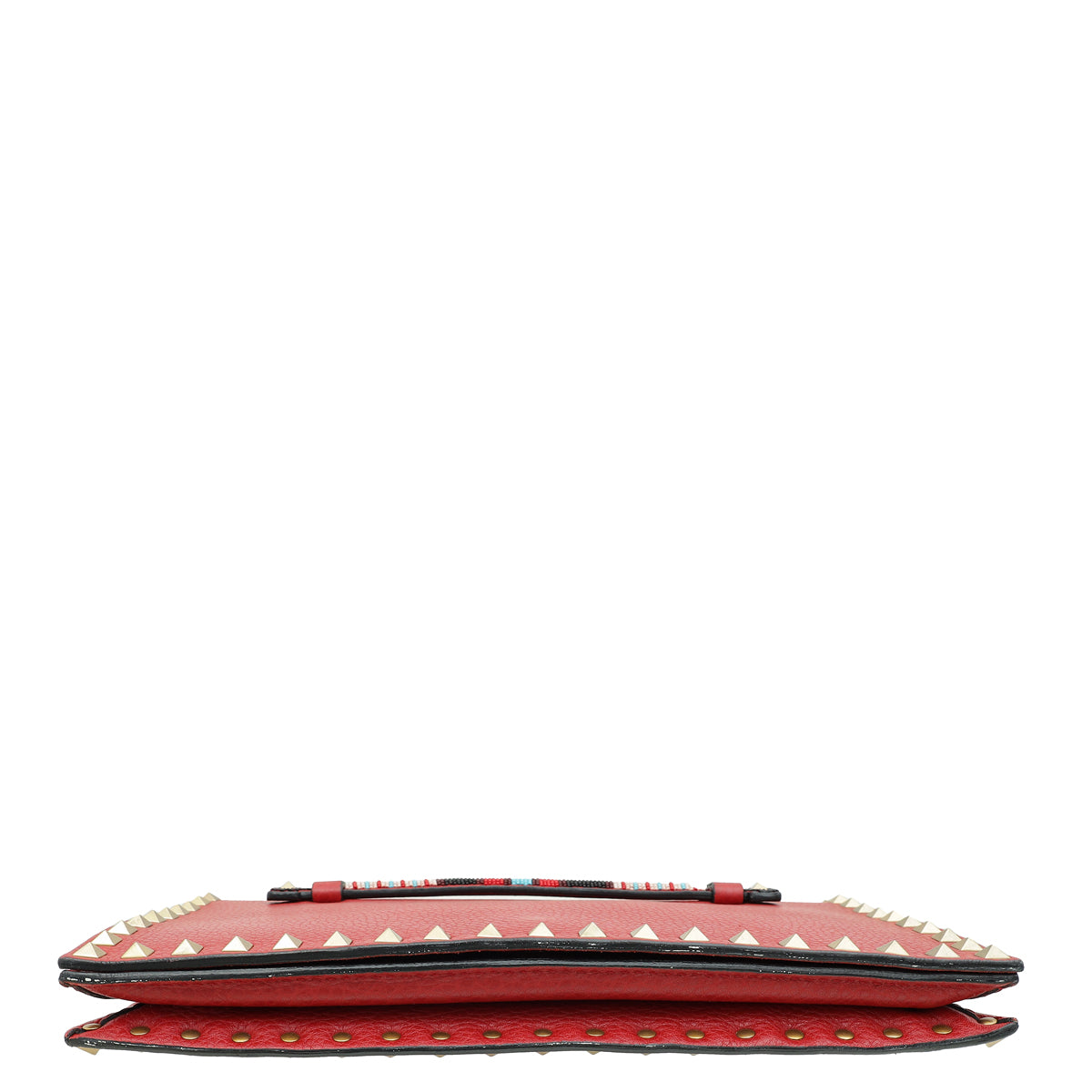 Valentino Red Beaded Rockstud Wristlet Clutch