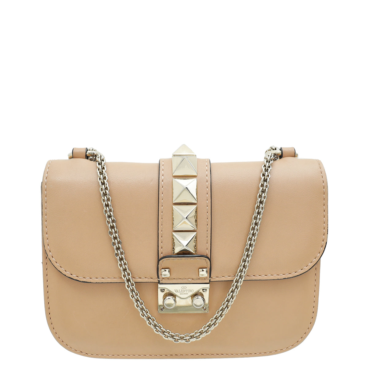 Valentino Nude Rockstud Glam Lock Small Bag