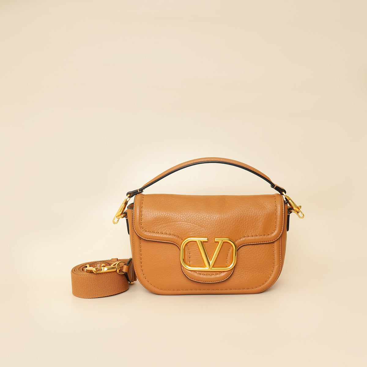 Valentino Almond Vlogo Alltime Shoulder Bag-Valentino-THE CLOSET