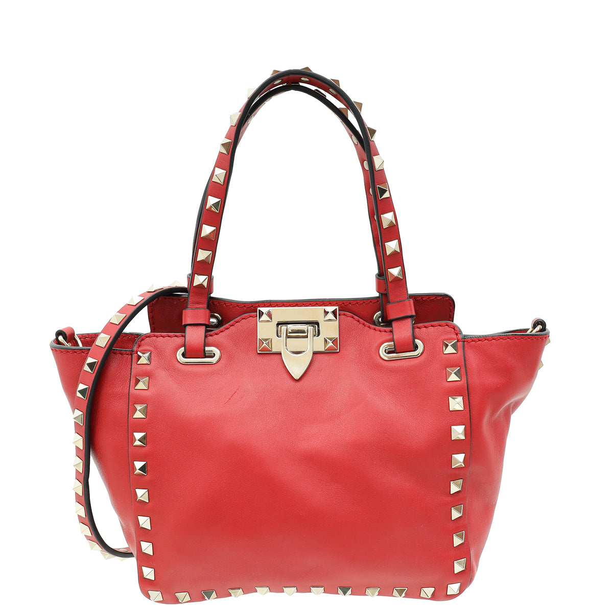 Valentino Red Vitello Rockstud Mini Bag
