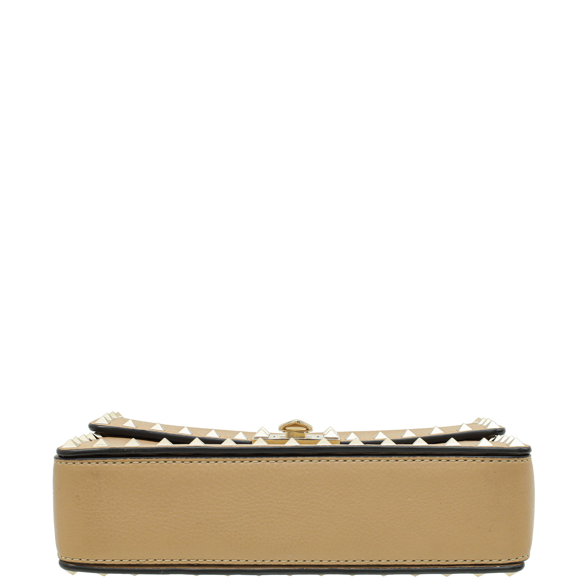 Valentino Beige Rockstud Flip Lock Flap Bag