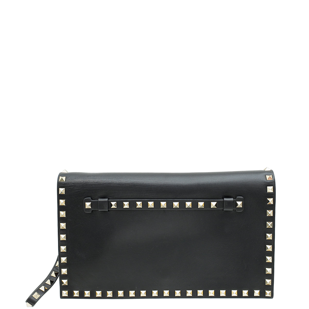 Valentino Black Rockstud Wristlet Clutch