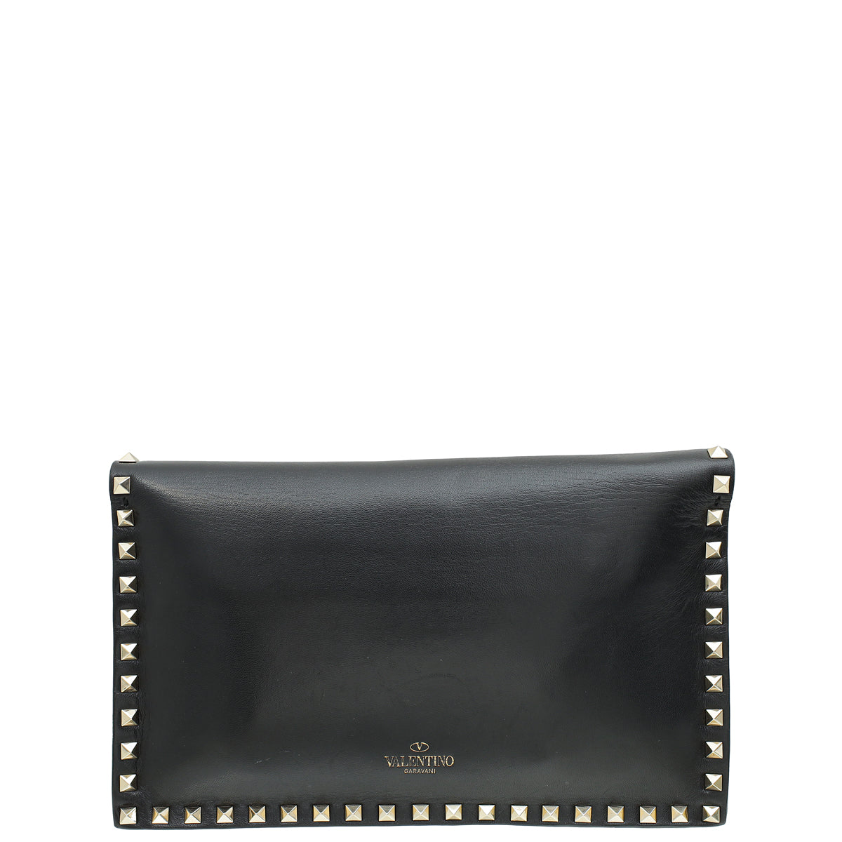 Valentino Black Rockstud Wristlet Clutch