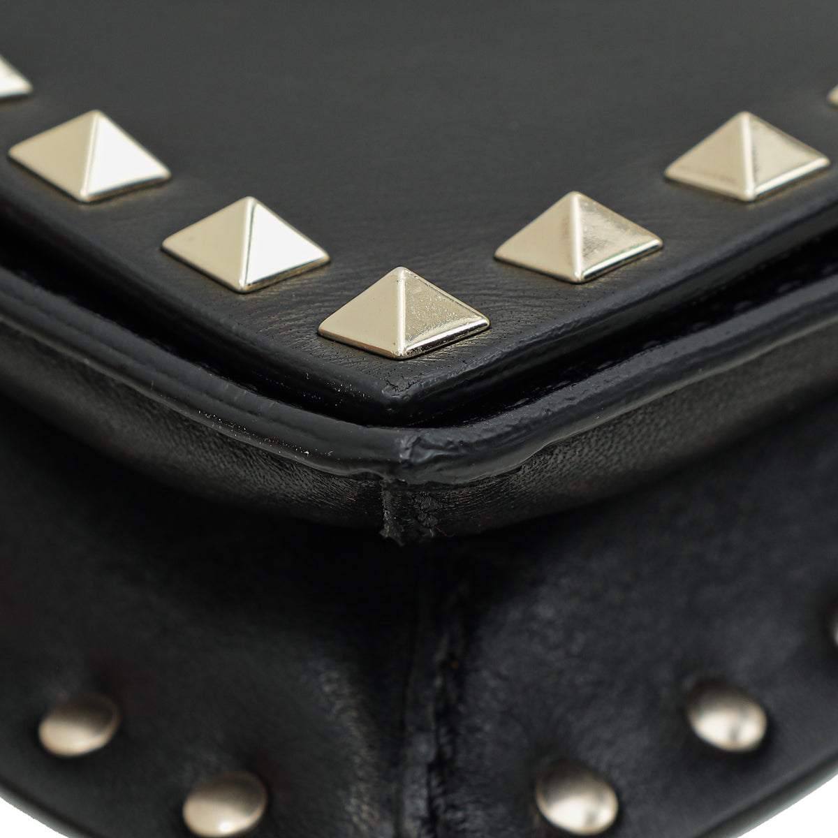 Valentino Black Rockstud Wristlet Clutch