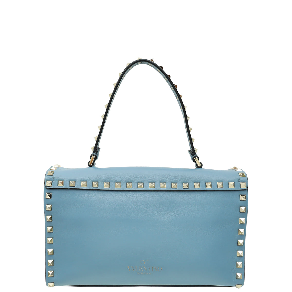 Valentino Blue Rockstud Single Handle Flap Bag-Valentino-THE CLOSET
