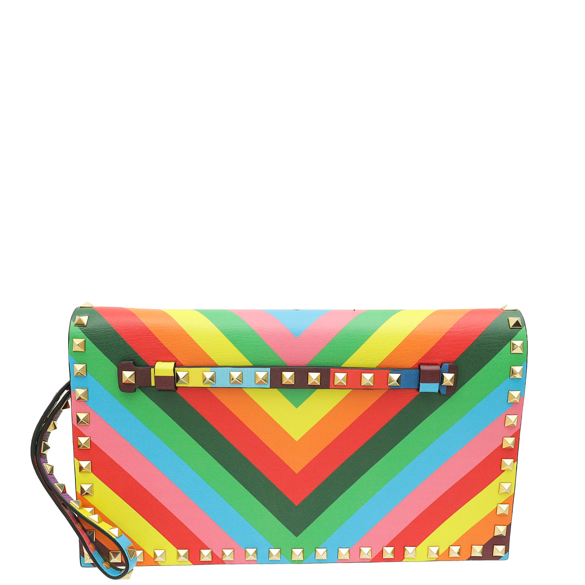 Valentino Multicolor Native Couture Rockstud Clutch