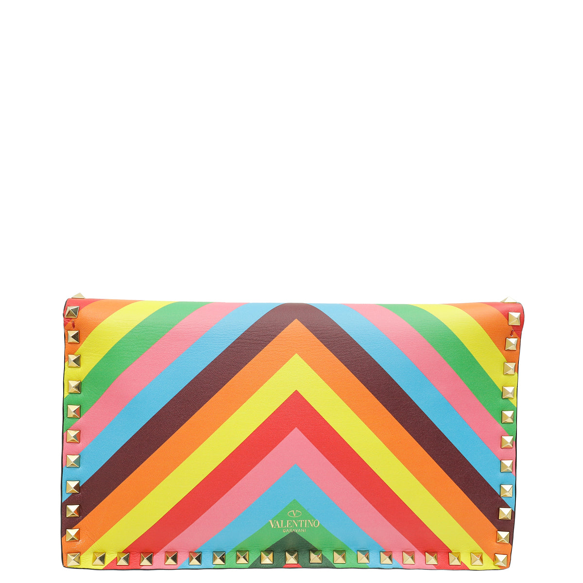 Valentino Multicolor Native Couture Rockstud Clutch