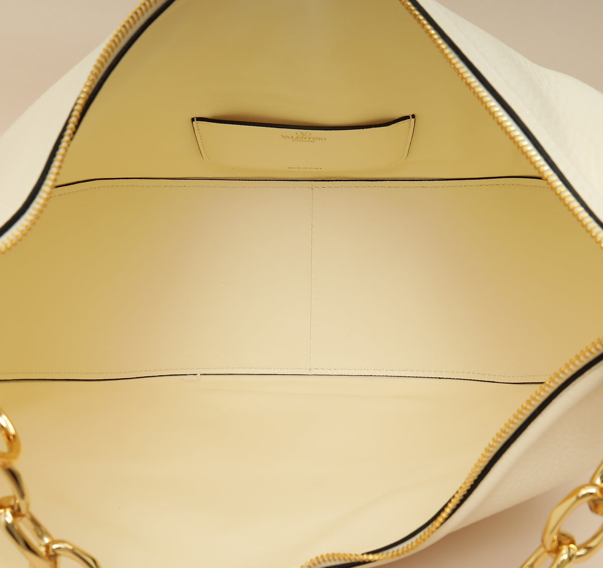 Valentino Ivory VLogo Moon Medium Hobo Bag W/ Chain-Valentino-THE CLOSET