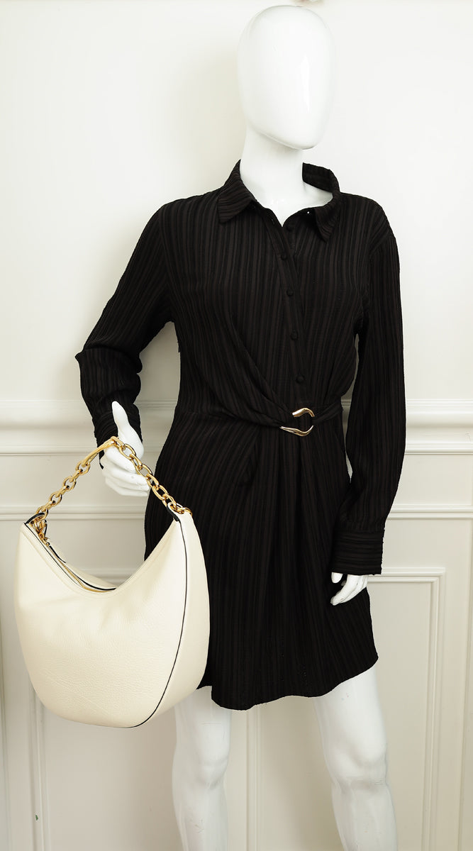 Valentino Ivory VLogo Moon Medium Hobo Bag W/ Chain-Valentino-THE CLOSET