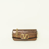 Valentino Bronze Logo VLogo Flap Convertible Chain Bag