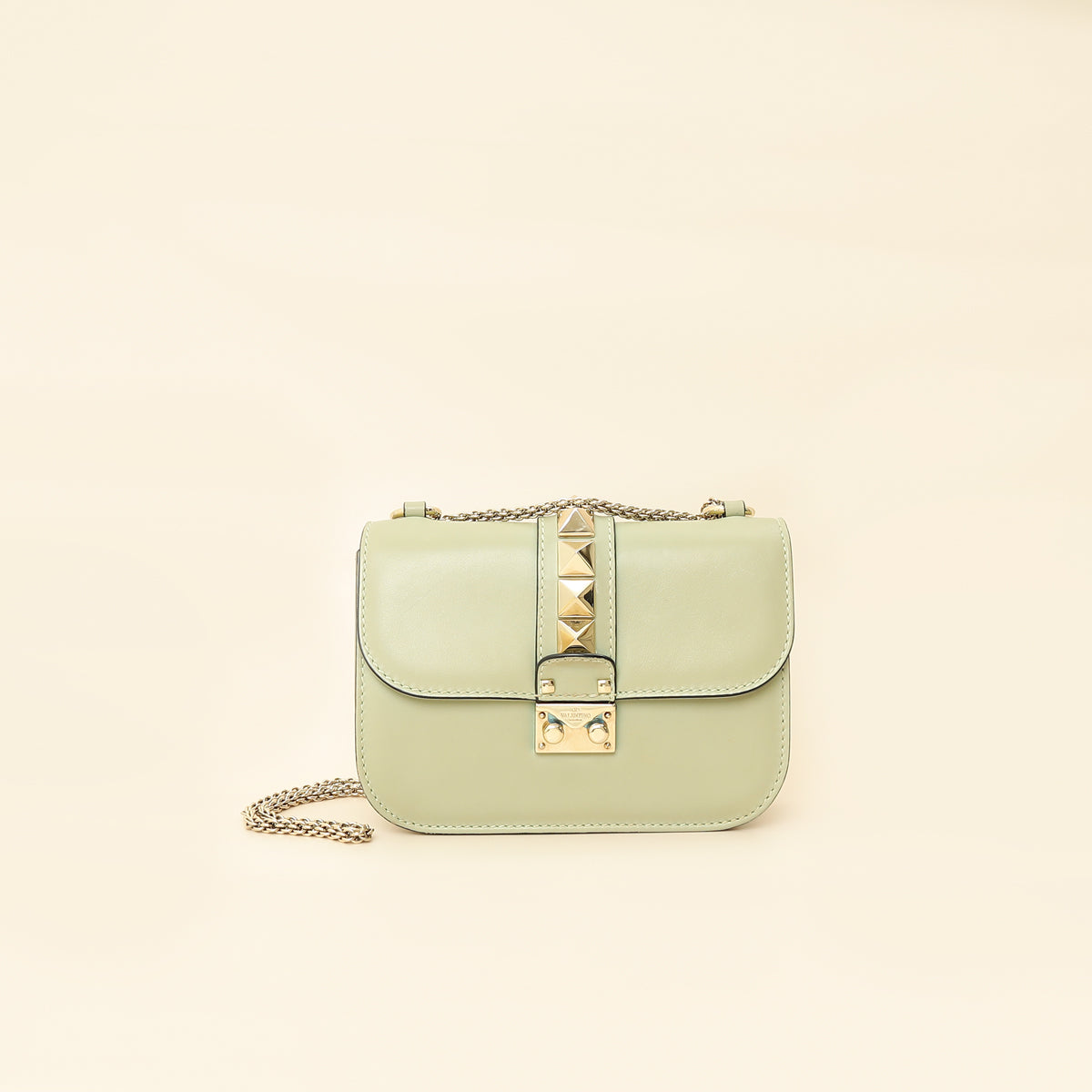 Valentino Pastel Green Glam Lock Small Shoulder Bag-Valentino-THE CLOSET