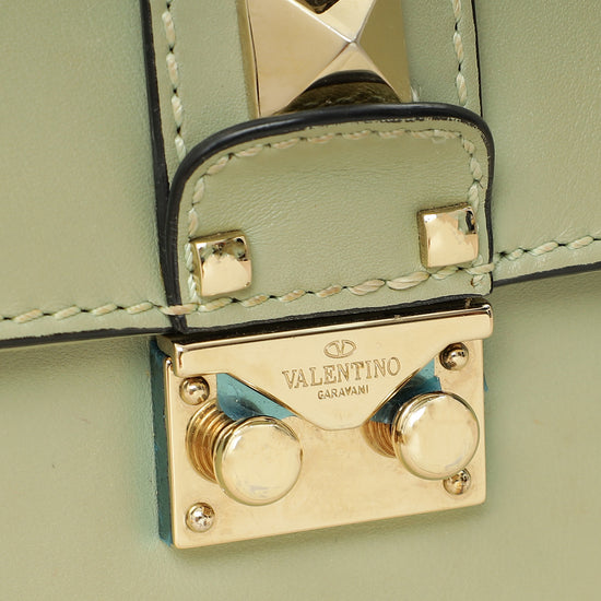 Valentino Pastel Green Glam Lock Small Shoulder Bag-Valentino-THE CLOSET