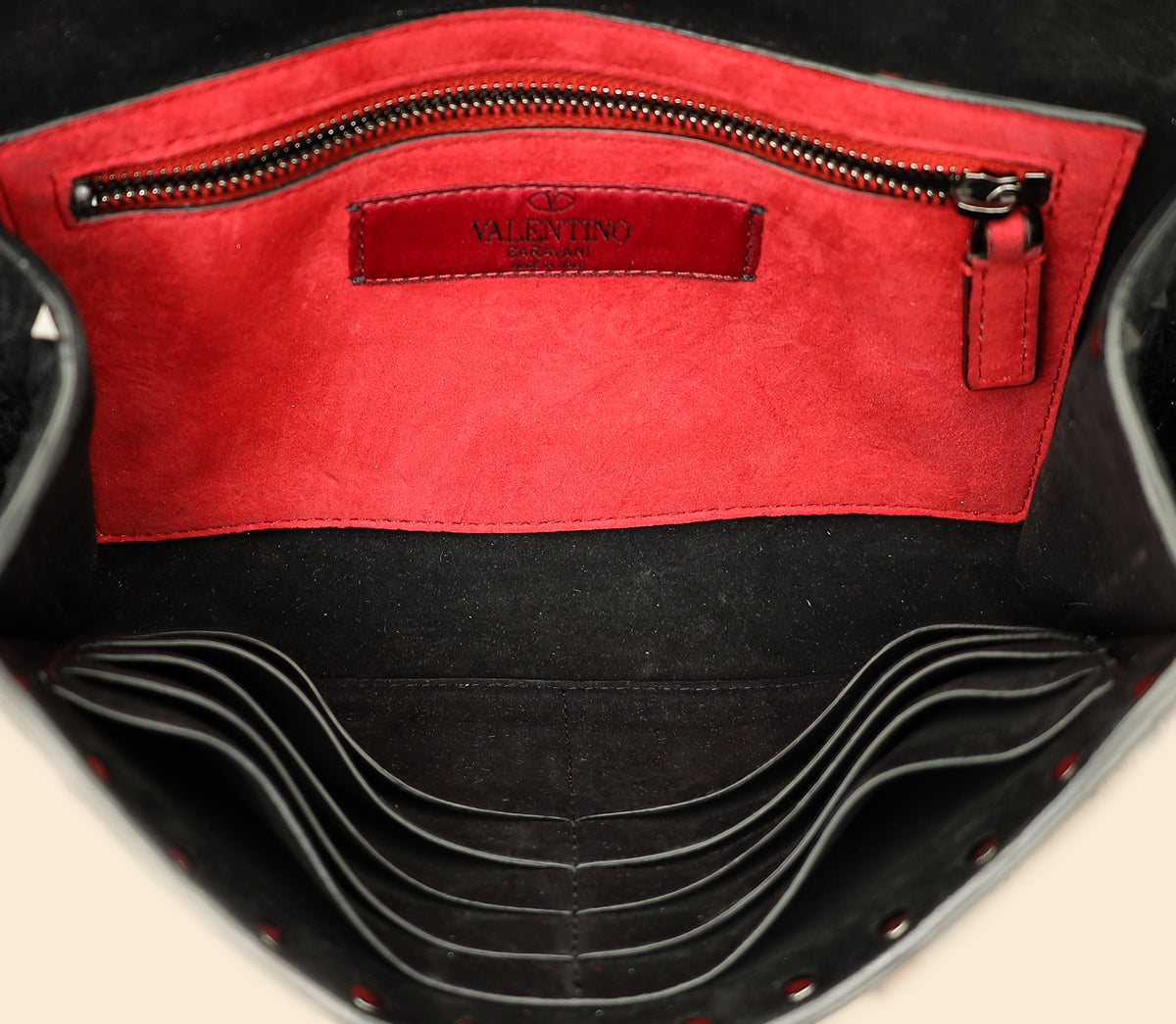 Valentino Black Rockstud Spike Chain Clutch Bag-Valentino-THE CLOSET