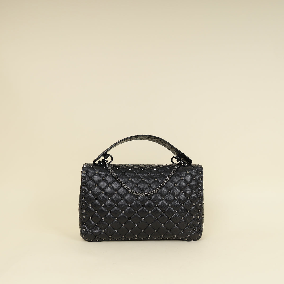Valentino Black Spike Rockstud Shoulder Bag-Valentino-THE CLOSET