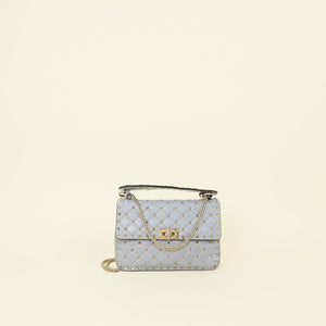 Valentino Grey Spike Rockstud Medium Shoulder Bag