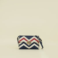 Valentino Tricolor Chevron Rockstud Flap Crossbody Bag