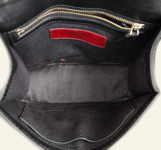 Valentino Black Glam Lock Small Shoulder Bag