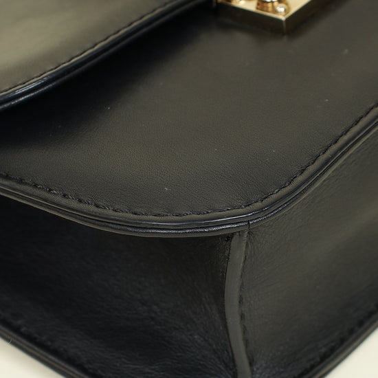 Valentino Black Glam Lock Small Shoulder Bag