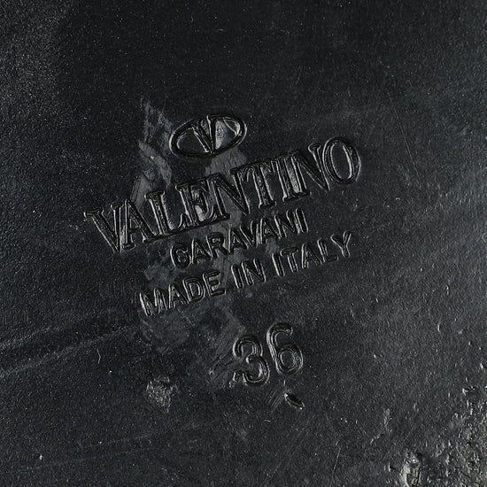 Valentino Black PVC Transparent VLogo Flat Slides 36