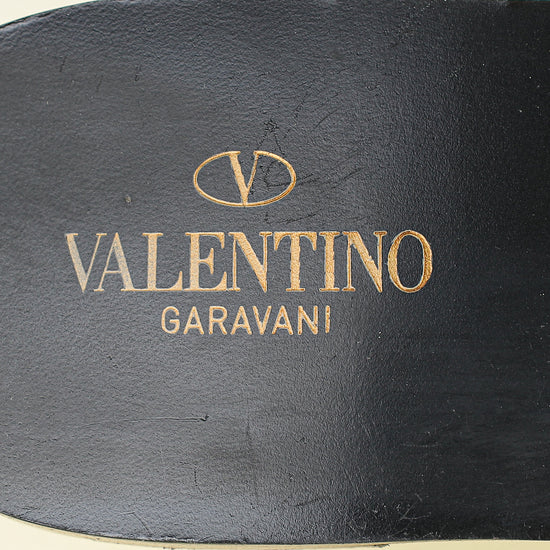 Valentino Black PVC Transparent VLogo Flat Slides 36