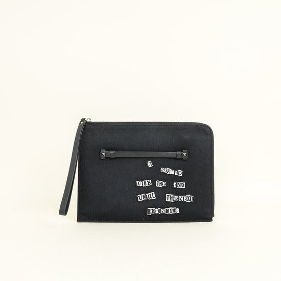 Valentino Black x Jamie Reid Applique Clutch (For Men)