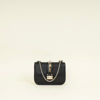 Valentino Black Glam Lock Small Shoulder Bag