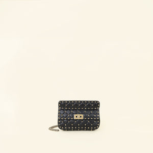 Valentino Black Rockstud Small Spike Flap Chain Bag