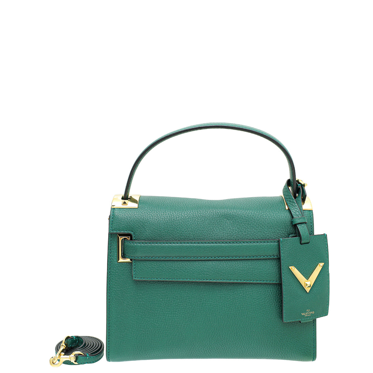 Valentino Green My Rockstud Single Handle Medium Bag