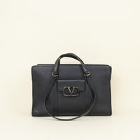 Valentino Black Vlogo Tote Briefcase Bag