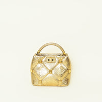 Valentino Metallic Gold Roman Stud Small The Handle Bag