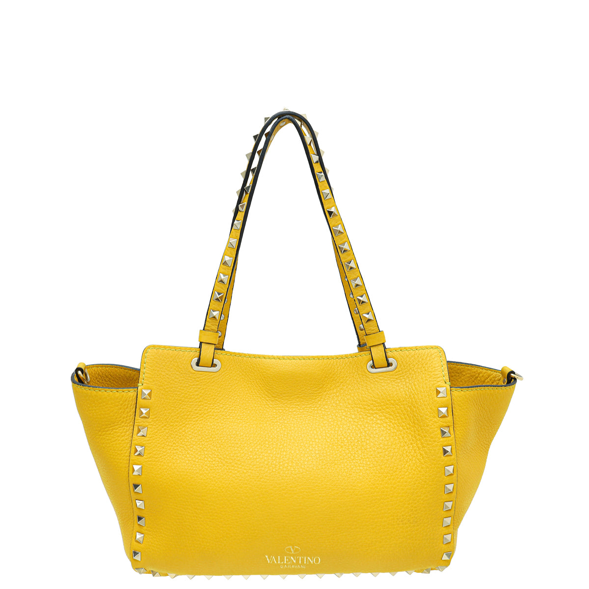 Valentino Yellow Vitello Rockstud Small Bag