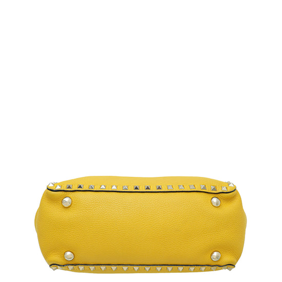 Valentino Yellow Vitello Rockstud Small Bag