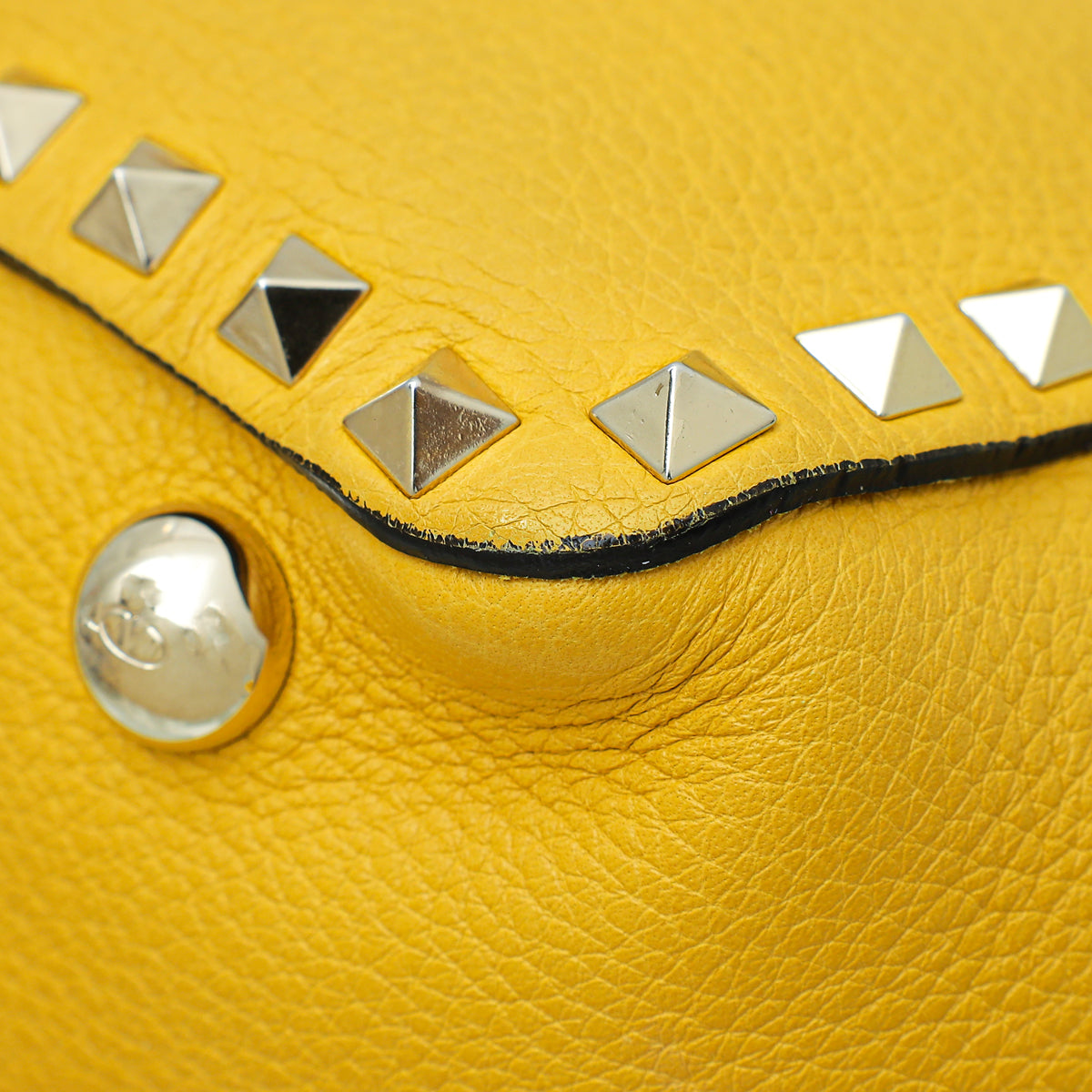 Valentino Yellow Vitello Rockstud Small Bag