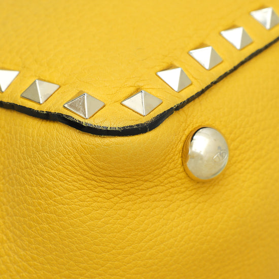 Valentino Yellow Vitello Rockstud Small Bag