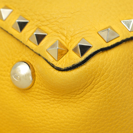 Valentino Yellow Vitello Rockstud Small Bag