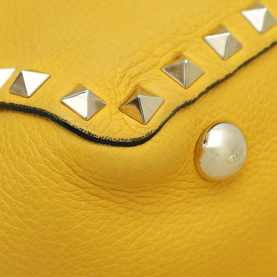 Valentino Yellow Vitello Rockstud Small Bag