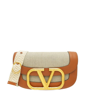 Valentino Bicolor Vlogo Supervee Medium Crossbody Bag