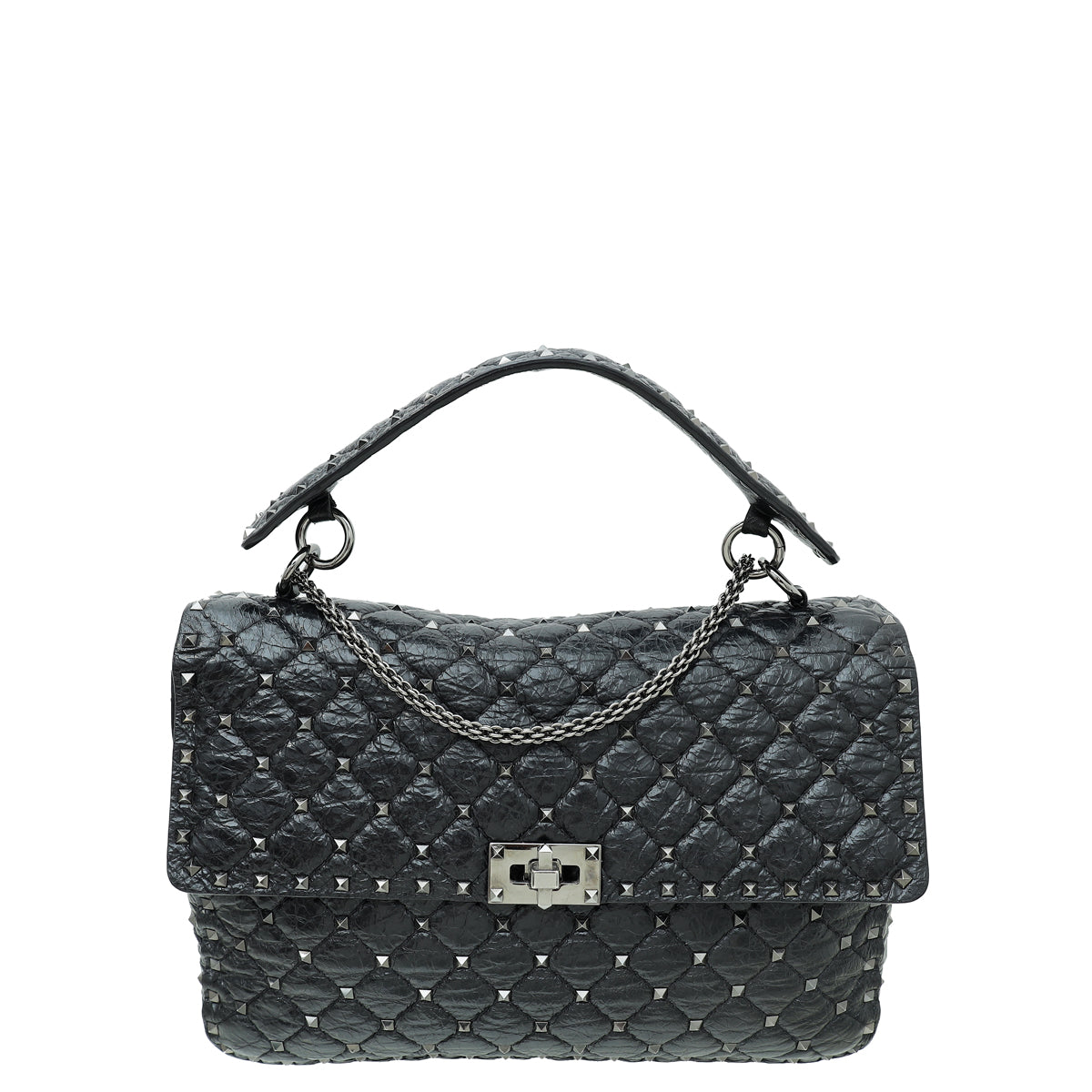 Valentino Spike Rockstud Large Shoulder Bag-Valentino-THE CLOSET