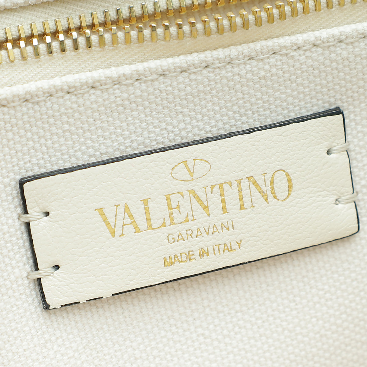 Valentino Ecru Roman Stud Knitted Shoulder Bag Large