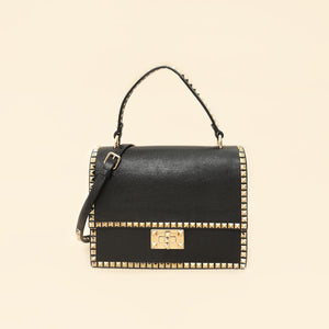 Valentino Black Rockstud No Limit Top Handle Bag