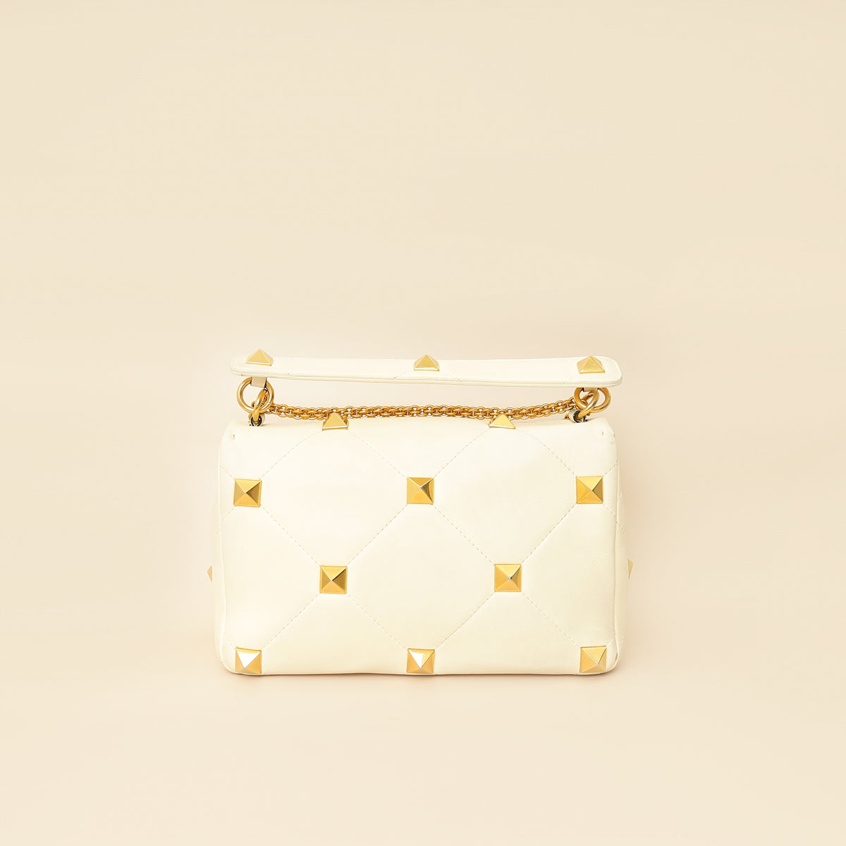 Valentino Ivory Roman Stud The Shoulder Bag-Valentino-THE CLOSET