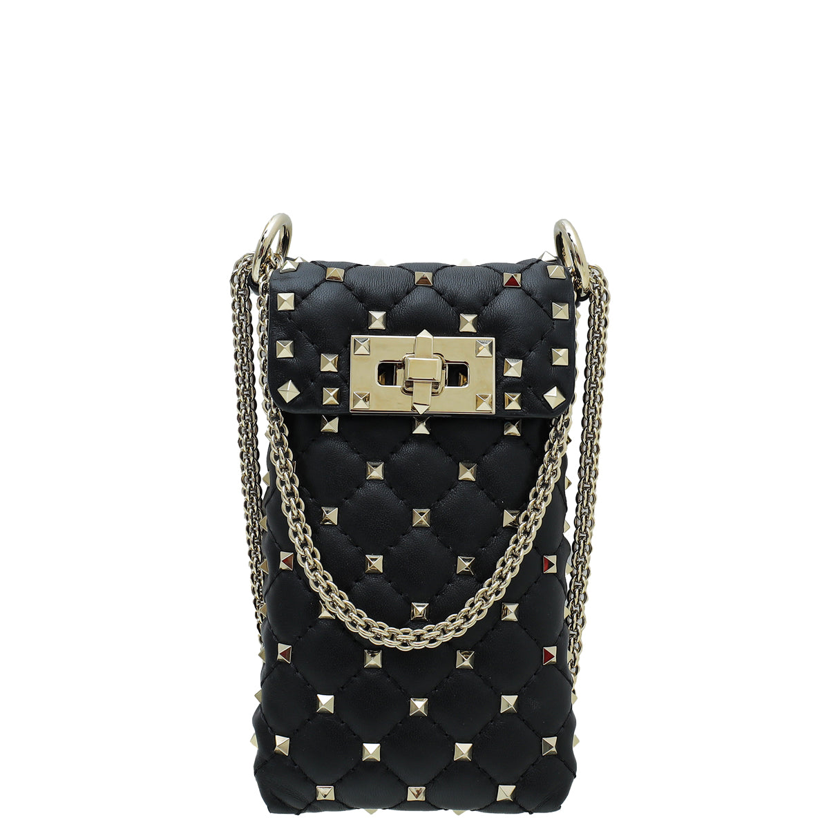 Valentino Rockstud Spike Chain Phone Pouch Bag-Valentino-THE CLOSET