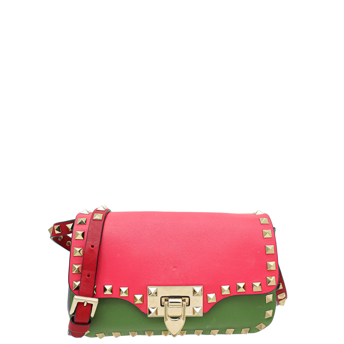 Valentino Multicolor Colorblock Rockstud Crossbody Bag